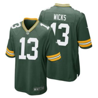 Men's Green Bay Packers #13 Dontayvion Wicks Green Stitched Game Jersey