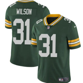 Men's Green Bay Packers #31 Emanuel Wilson Green Vapor Limited Stitched Football Jersey