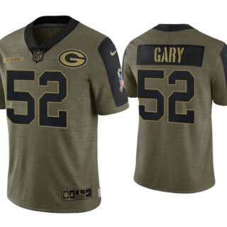 Men's Green Bay Packers #52 Rashan Gary 2021 Olive Salute To Service Limited Stitched Jersey