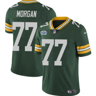 Men's Green Bay Packers #77 Jordan Morgan Green 2024 Draft Vapor Limited Stitched Football Jersey