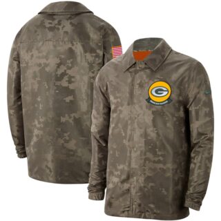 Men's Green Bay Packers Nike Camo 2019 Salute To Service Sideline Full Zip Lightweight Jacket