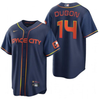 Men's Houston Astros #14 Mauricio Dubón 2022 Navy City Connect Cool Base Stitched Jersey