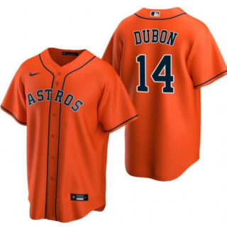 Men's Houston Astros #14 Mauricio Dubón Orange Cool Base Stitched Baseball Jersey