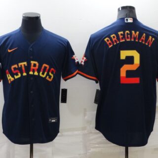 Men's Houston Astros #2 Alex Bregman 2022 Navy Cool Base Stitched Jersey