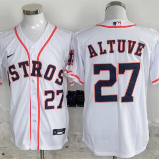 Men's Houston Astros #27 Jose Altuve White 2024 Home Stitched Baseball Jersey