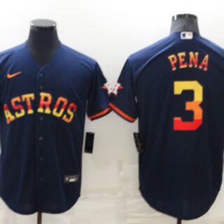 Men's Houston Astros #3 Jeremy Peña 2022 Navy Cool Base Stitched Jersey