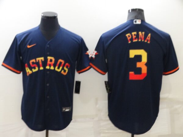 Men's Houston Astros #3 Jeremy Peña 2022 Navy Cool Base Stitched Jersey