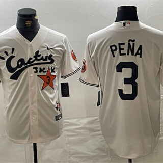Men's Houston Astros #3 Jeremy Peña Cream Cactus Jack Vapor Premier Limited Stitched Baseball Jersey