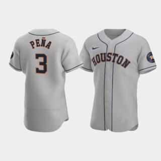 Men's Houston Astros #3 Jeremy Peña Gray Flex Base Stitched Jersey