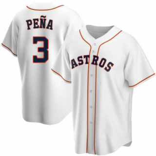 Men's Houston Astros #3 Jeremy Pena White Cool Base Stitched Jersey