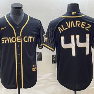 Men's Houston Astros #44 Yordan Alvarez Black City Connect Cool Base Stitched Baseball Jersey
