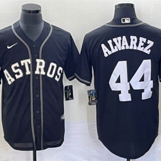 Men's Houston Astros #44 Yordan Alvarez Black Cool Base Stitched Baseball Jersey