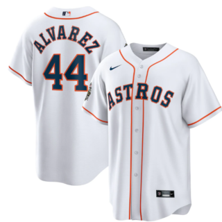 Men's Houston Astros #44 Yordan Alvarez White 2022 World Series Home Stitched Baseball Jersey