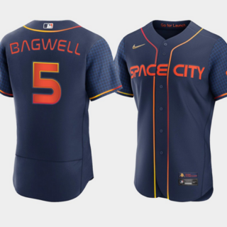 Men's Houston Astros #5 Jeff Bagwell 2022 Navy City Connect Flex Base Stitched Baseball Jersey