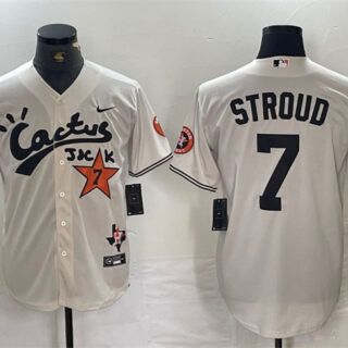 Men's Houston Astros #7 C.J. Stroud Cream Cactus Jack Vapor Premier Limited Stitched Baseball Jersey