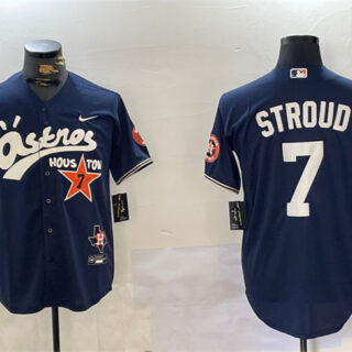 Men's Houston Astros #7 C.J. Stroud Navy Cactus Jack Style Vapor Premier Limited Stitched Baseball Jersey