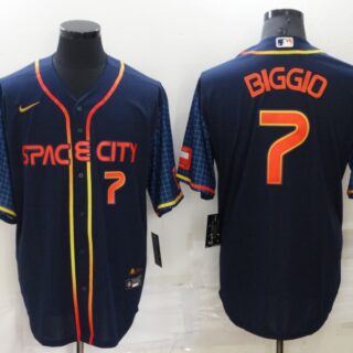 Men's Houston Astros #7 Craig Biggio 2022 Navy City Connect Cool Base Stitched Jersey