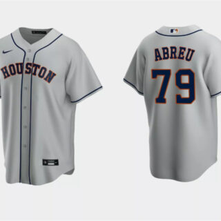 Men's Houston Astros #79 José Abreu Grey Cool Base Stitched Jersey