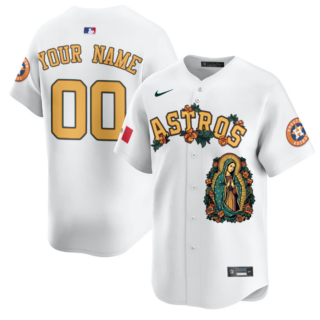 Men's Houston Astros Active Player Custom White Limited Print Baseball Jersey