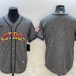 Men's Houston Astros Blank Grey Cool Base Stitched Baseball Jersey