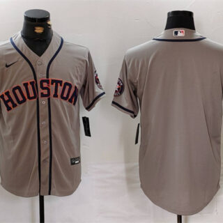 Men's Houston Astros Blank Grey Cool Base Stitched Baseball Jersey
