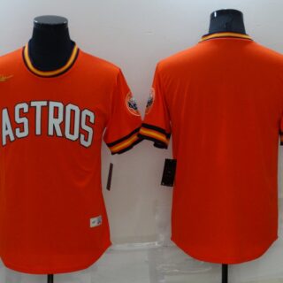 Men's Houston Astros Blank Orange Cool Base Stitched Jersey