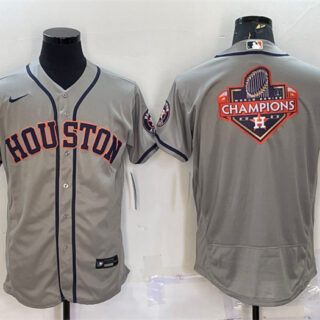 Men's Houston Astros Gray 2022 World Series Champions Team Big Logo Flex Base Stitched