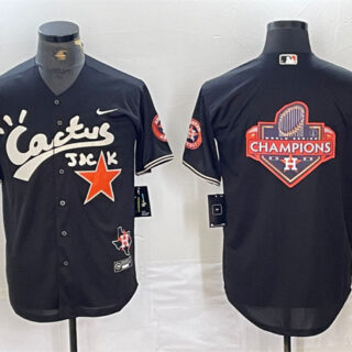 Men's Houston Astros Team Big Logo Black Cactus Jack Vapor Premier Limited Stitched Baseball Jerseys