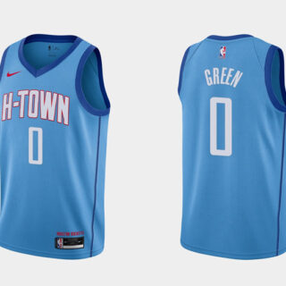Men's Houston Rockets #0 Jalen Green City Edition Blue Stitched Basketball Jersey