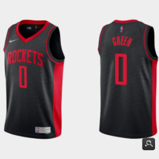 Men's Houston Rockets #0 Jalen Green Earned Edition Black Stitched Basketball Jersey
