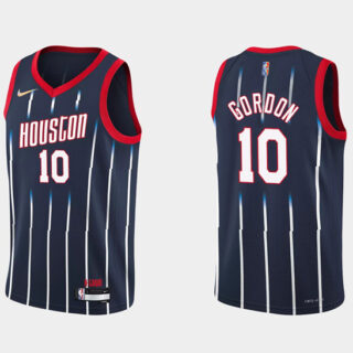 Men's Houston Rockets #10 Eric Gordon 2021 22 City Edition 75th Anniversary Navy Stitched Basketball Jersey