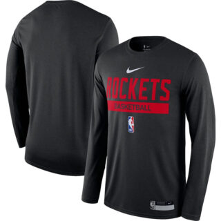 Men's Houston Rockets Black 2022 23 Legend On-Court Practice Performance Long Sleeve T-Shirt