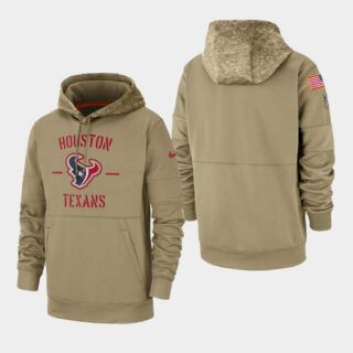 Men's Houston Texans 2019 Salute to Service Sideline Therma Pullover Hoodie Tan