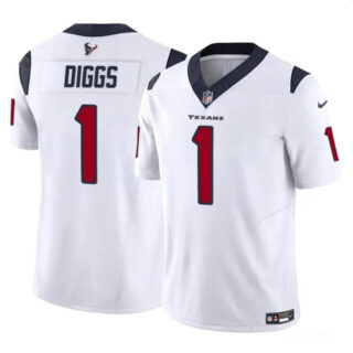 Men's Houston Texans #1 Stefon Diggs White 2024 F.U.S.E Vapor Untouchable Stitched Football Jersey