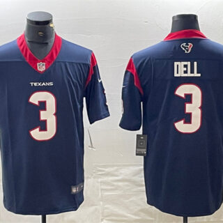 Men's Houston Texans #3 Tank Dell Navy Vapor Untouchable Stitched Football Jersey
