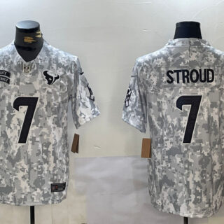 Men's Houston Texans #7 C.J. Stroud 2024 F.U.S.E Arctic Camo Salute To Service Limited Stitched Football Jersey