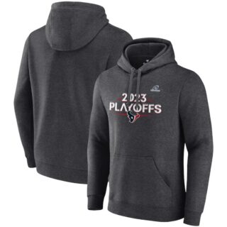 Men's Houston Texans Heather Charcoal 2023 Playoffs Fleece Pullover Hoodie