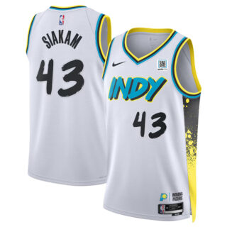 Men's Indiana Pacers #43 Pascal Siakam White 2024 25 City Edition Stitched Basketball Jersey