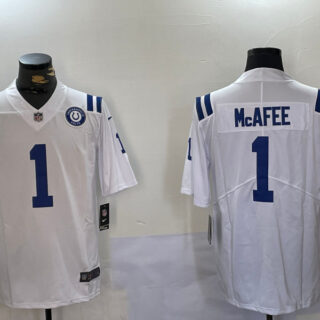 Men's Indianapolis Colts #1 Pat Mcafee White Vapor Untouchable Limited Stitched Jersey