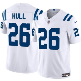 Men's Indianapolis Colts #26 Evan Hull White 2024 F.U.S.E. Vapor Limited Stitched Football Jersey