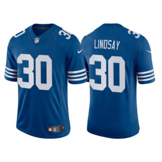 Men's Indianapolis Colts #30 Phillip Lindsay New Blue Stitched Football Jersey