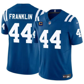 Men's Indianapolis Colts #44 Zaire Franklin Blue 2024 F.U.S.E. With 4-Star C Patch Vapor Limited Stitched Football Jersey