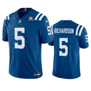 Men's Indianapolis Colts #5 Anthony Richardson Blue 2023 F.U.S.E 40th Anniversary Vapor Untouchable Stitched Football Jersey