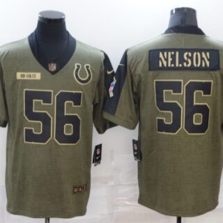 Men's Indianapolis Colts #56 Quenton Nelson Nike Olive 2021 Salute To Service Limited Player Jersey