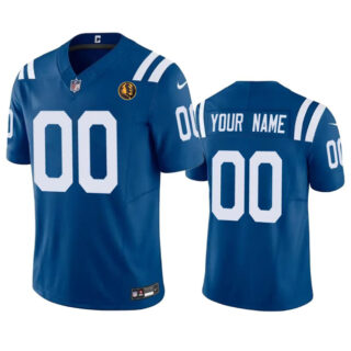 Men's Indianapolis Colts Active Player Custom Blue 2023 F.U.S.E. With John Madden Patch Vapor Limited Stitched Football Jersey
