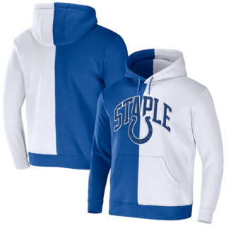 Men's Indianapolis Colts Royal White Split Logo Pullover Hoodie