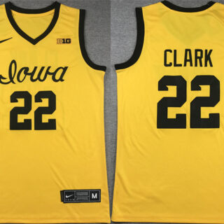 Men's Iowa Hawkeyes #22 Caitlin Clark Yellow Stitched Jersey