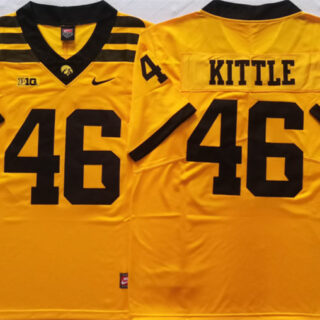 Men's Iowa Hawkeyes #46 Kittle Black Yellow Jersey
