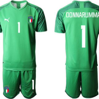 Men's Italy #1 Donnarumma Green Goalkeeper Soccer Jersey Suit 1