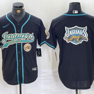 Men's Jacksonville Jaguars Black With Patch Cool Base Stitched Baseball Jersey